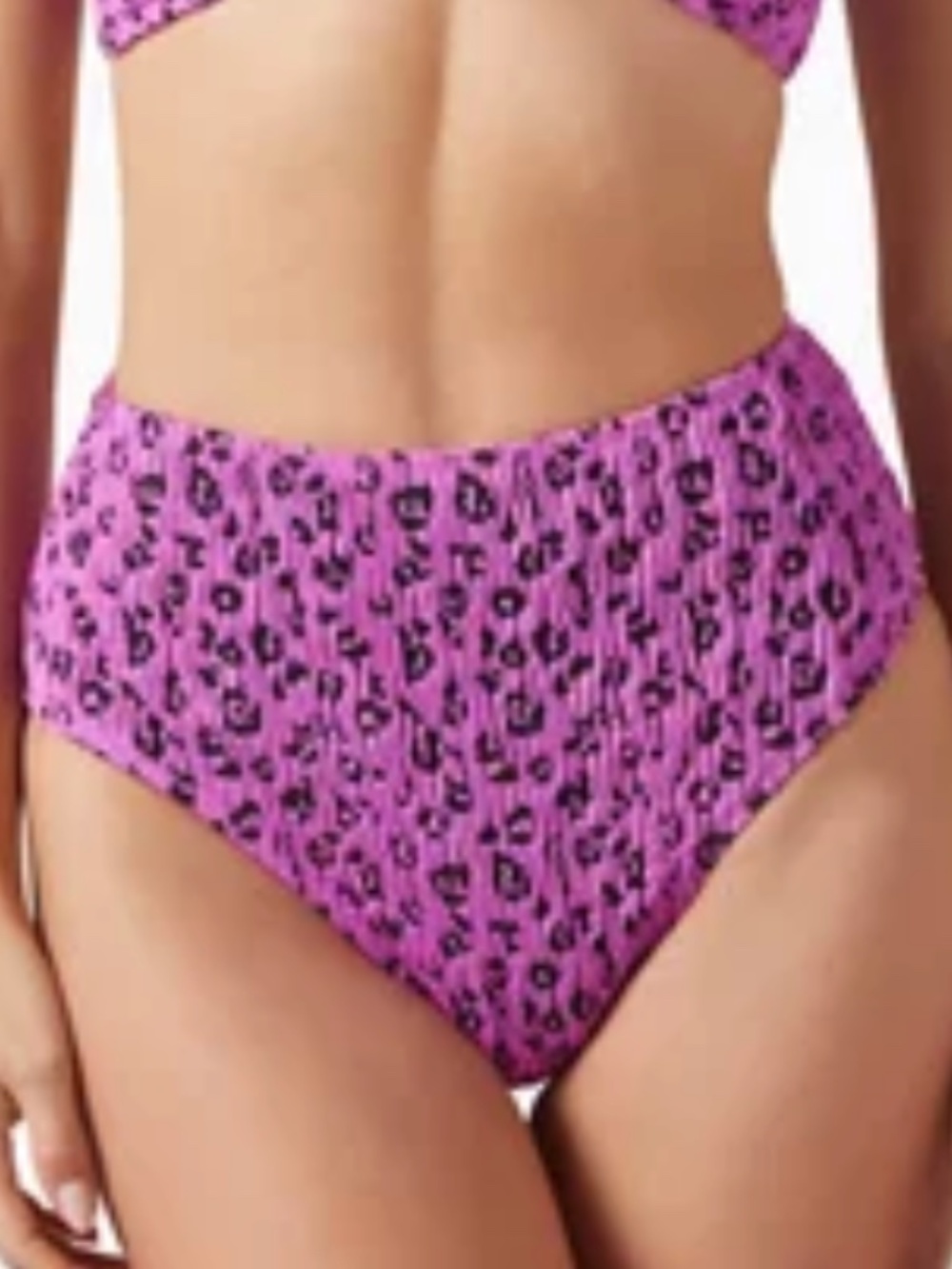 Good American XXS Xs purple leopard swimsuit bikini bottoms Always fits briefs